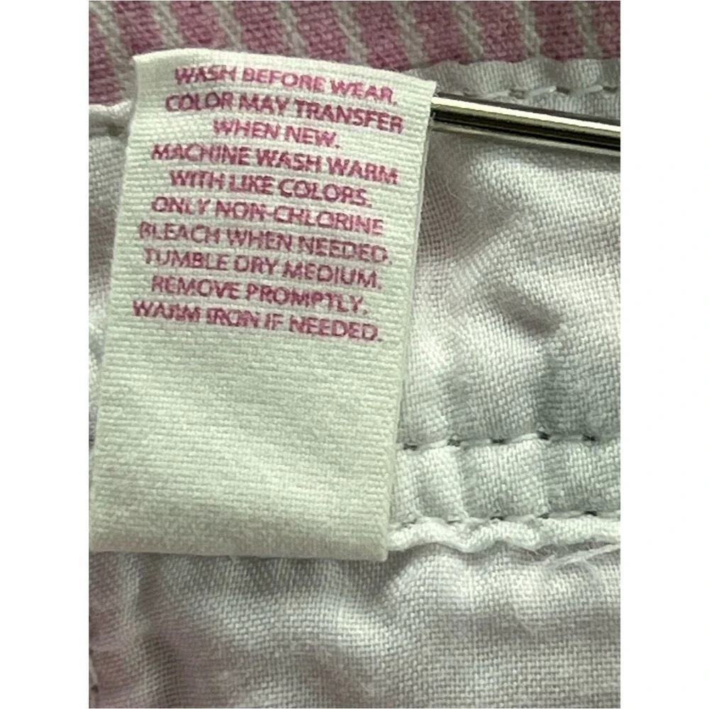 OshKosh B’gosh Pink White Railroad Stripe Embroidered Butterfly Coveralls 5T